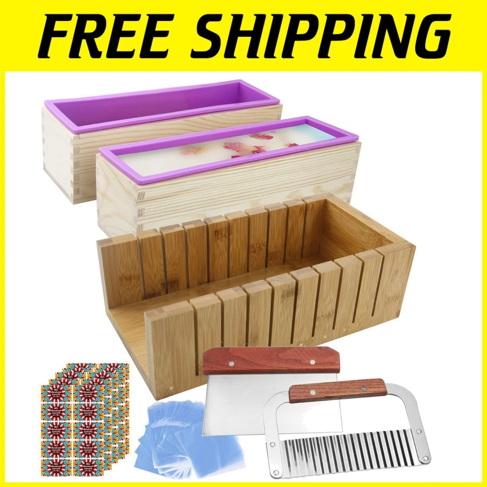 Soap Making Supplies - Silicone Molds, Steel Slicer, Labels - Image 1 of 4