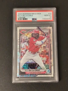 2024 Elly De La Cruz Bowman Mega Box Chrome Mojo Refractor #22 PSA 10 GEM MT RC - Picture 1 of 2