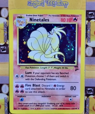 Pokemon Ninetales Base Set 2 Holo Rare 13/130 Holo Swirl - Image 1 of 4