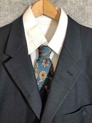 Blazer Calvin Klein 46R Negro 100% Lana Traje Abrigo Chaqueta Negocios Carrera Clásico Foto 1 de 4