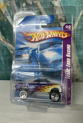 Hot Wheels Team: Ford Racing 2/4 FORD F-150 #142 Blue w/Chrome NEW w/Protector - Image 1 of 3
