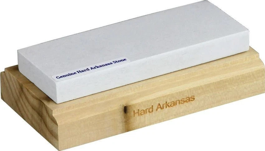 Piedra dura derecha Preyda Arkansas para afilar cuchillos/hojas base de madera HECHA EN EE. UU. Foto 1 de 1