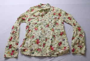 LEI Girl's Long Sleeve Floral Print Button Down Shirt AC2 Yellow Size XL - Picture 1 of 3