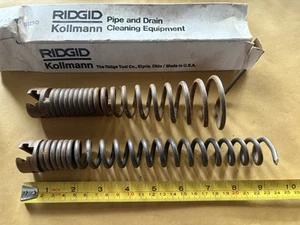 2 Pc Ridgid 1-1/4”T Head 1-1/4” Str& 2” Drain Cleaning Funnel Retrieving Auger - Picture 1 of 1