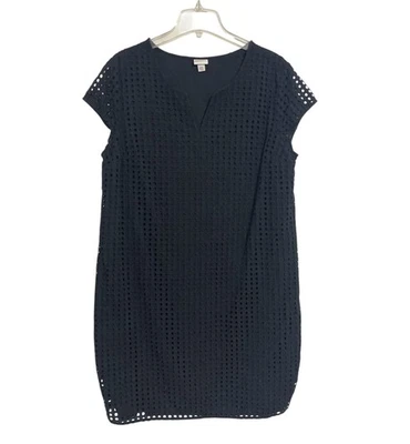 Merona 棉孔眼换装连衣裙大码 XXL 黑色内衬轻便秋季 — 第 1/4 张图片