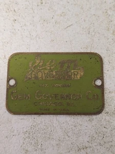 Vintage Gem Governor Brass Phonograph Nameplate Emblem - Picture 1 of 3