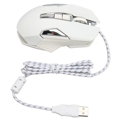 White RGB Gaming Mouse 7200 DPI Programmable Buttons Backlight Software Sup HLF - Image 1 of 4