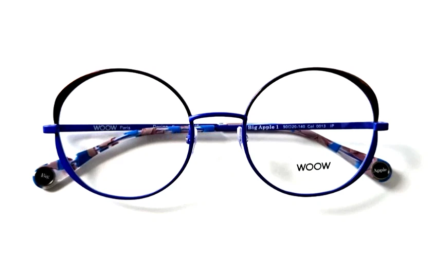 WOOW PARIS BIG APPLE 1 0013 UNISEX REDONDO BORDE COMPLETO GAFAS AUTÉNTICAS 50-20-140 Foto 1 de 4