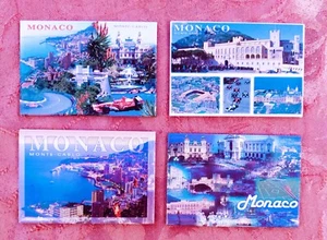 LOT DE 4 MAGNETS AIMANTS FRIDGE TOURISTIQUES MONACO MONTE CARLO F1 TAILLE 5X8 CM - Imagen 1 de 2