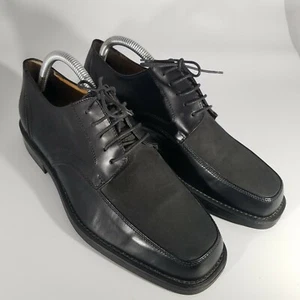 Zapatos de vestir De La Rentis clásicos para hombre 9 elegantes negros de cuero hechos a mano Portugal - Imagen 1 de 10