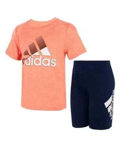 ADIDAS Little Boys In Motion T-shirt and Shorts, Set of 2 Multicolor Size 6 - Picture 1 of 2