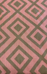 Groundworks Geometric Diamond Print Fabric- La Fiorentina / Salmon Cafe 5.10 yds - Picture 1 of 4