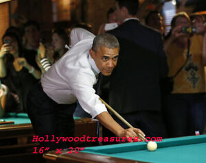 President Obama~Playing Pool~Billiards~#6~Shooting Pool~Poster~Photo~ 16" x  20"