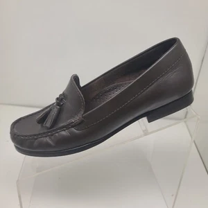 Lauren Ralph Lauren "Tina" Brown Leather Loafers Tassel Size 6.5 B - Picture 1 of 11