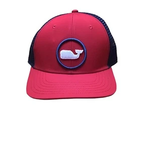 Vineyard Vines Whale Dot Hat Cap Trucker Mesh Red Blue Snapback Adjustable NWOT - Picture 1 of 5