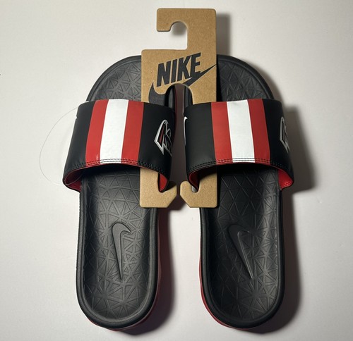 Nike Benassi Solarsoft Uomo Taglia 10 Slide Sandalo Atlanta Falcons NFL 831256 703