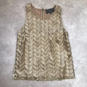 Neu mit Etikett Anthropologie Sunday in Brooklyn ärmelloses Oberteil mit Blattgold XS Petite - Bild 1 von 6