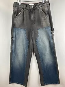 BDG Urban Outfitters Black Blue Carpenter Double Knee Workwear Rare Sz 27W - Picture 1 of 20