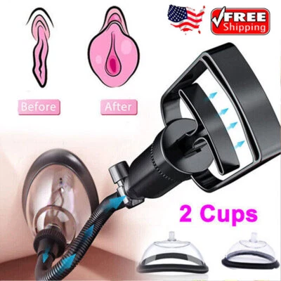 Vaginal Pussy Pump Kit Clit Clitoris Sucker 2 Cups Enhancer for Couple Sex Toys - Image 1 of 4