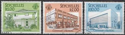 Timbres Monnaies (Banque) Architecture Seychelles 631/633 o - 82188FS - Photo 1/1