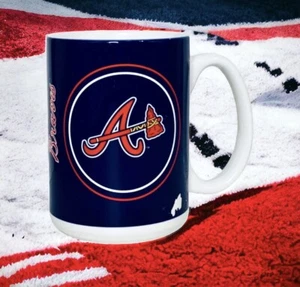 ATLANTA BRAVES BASEBALL Boelter/MLBP Team Logo Red Blue Collector Mug - Picture 1 of 6