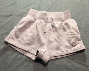 Nike Fleece Shorts Damen S Grafik Logo Kordelzug Training Gymwear Lounge Pink - Bild 1 von 12