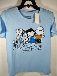 Peanuts by Schulz Peanuts Gang Women's Size Large T-Shirt Light Blue New w/ Tag - Picture 1 of 7