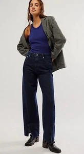 Pantalones de mezclilla Howea CERRADOS para mujer pierna ancha barril 29 lazo pierna holgados tiro alto dobladillo dividido - Imagen 1 de 18