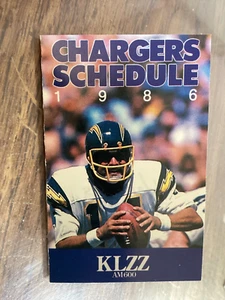 Dan Fouts 1986 Chargers Team Spielplan - Bild 1 von 3