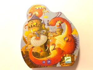Rare Djeco Vaillant & the Dragon 54 Piece Shaped Box Fantasy Puzzle HARD TO FIND - Picture 1 of 8