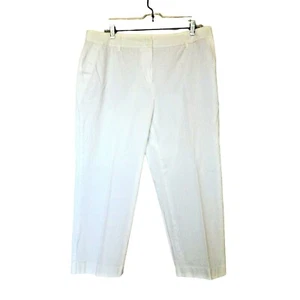Kenneth Cole Unlisted Cropped Pants 14 White Capri Flat Front Cotton Blend - Picture 1 of 8