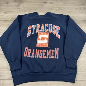 Sudadera De Colección Universidad de Siracusa Cuello Redondo Spellout Años 80 90 EE. UU. Azul XL - Imagen 1 de 9