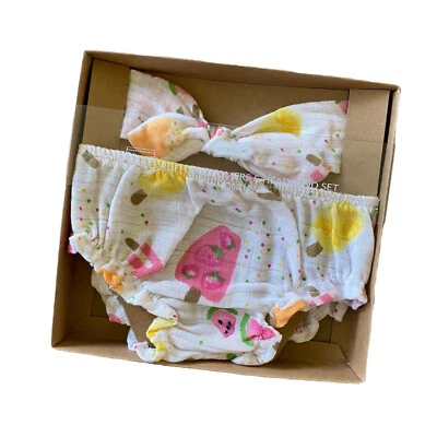 Mud Pie Popsicle 水果头带 Bloomer 套装 尺寸 0-6 个月 — 第 1/4 张图片