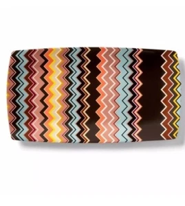 New MISSONI For Target Multi-Color Zig Zag Chevron Stoneware Platter Tray - Picture 1 of 4