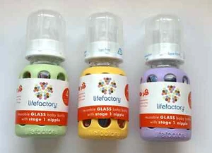 TÚ ELIGES UNO - Biberón Lifefactory de 4 oz amarillo azul verde púrpura - Imagen 1 de 21