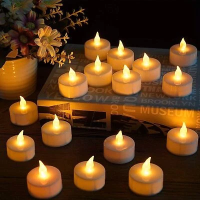 24pcs Flameless LED Tea Light Candles Battery Powered Party Holiday Wedding UK