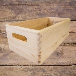 Caja de almacenamiento rectangular de madera con asas organizador de contenedores sin tapas - Imagen 1 de 7