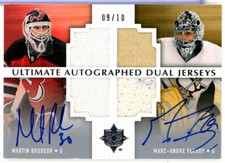 2007-08 Ultimate Collection Dual #AJ2BF Fleury / Brodeur JERSEY AUTO /10