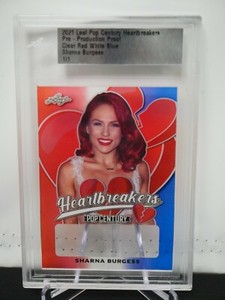 SHARNA BURGESS 2021 LEAF METAL POP CENTURY CLEAR RED WHITE BLUE 1/1 *13867
