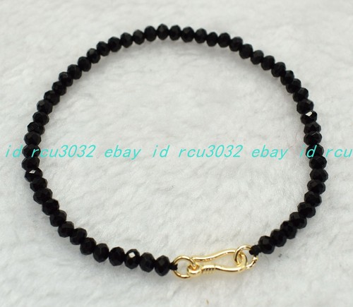 VALENTINO Affascinante Braccialetto Pietra Pregiata Nera Sfaccettata 2x4 mm Sfaccettata Nera 7 5 pollici