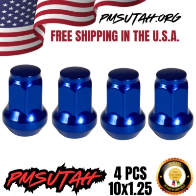 4 Bulge Lug Nuts 2019-2025 Can-Am Outlander Max 6X6 1000 XT 450 650 DPS Nut Blue - Image 1 of 4