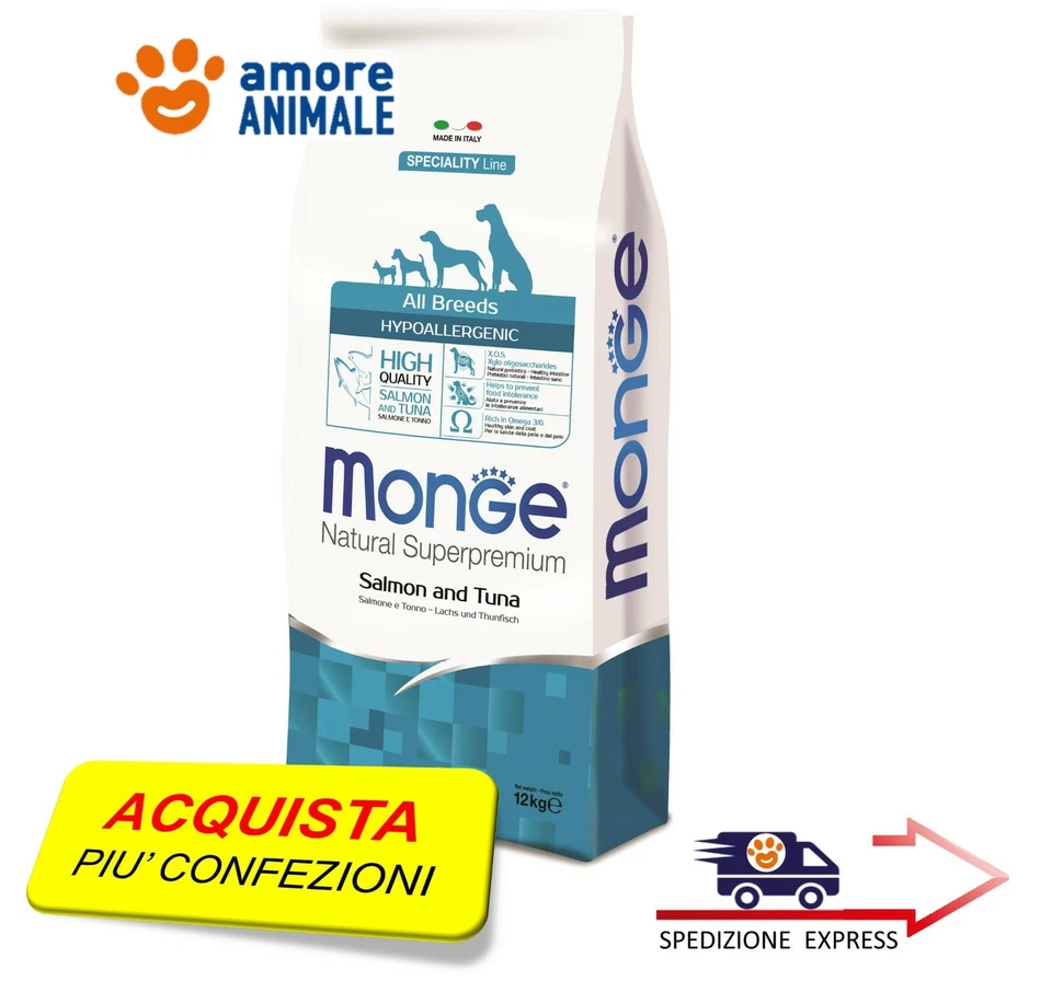 Monge NS erwachsener hypoallergener Lachs und Thunfisch | 12 Kg