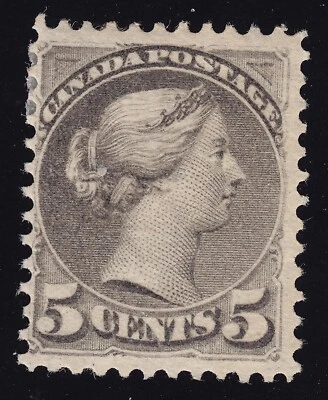 Canada Scott 42 Mint HR OG  5c 1888-97 gray Lot AD6004 bhmstamps - Image 1 of 2