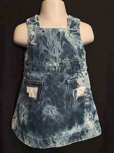 Babygap Girl Custom Made Distressed Denim Dress Size 6-12 Months - Picture 1 of 10