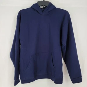 Hanes Soft Sweats Hooded Sweatshirt Navy Blue Kangaroo Pocket Boys XXL - Picture 1 of 9