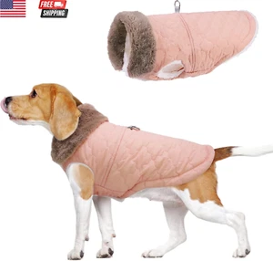 Winter Dog Coat with Harness Built In, Warm Dog Puffer Jacket Vest Padded Fleece - Picture 1 of 7