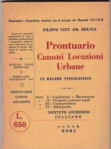 F. Vitt. EM. Brusca Prontuario Canoni Locazioni Urbane c.e.v.c.b 1961 6338 - Imagen 1 de 1