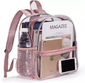 ZJIE Mini Clear Backpack 12X12X6 Stadium Approved, Small Transparent Backpack - Picture 1 of 12