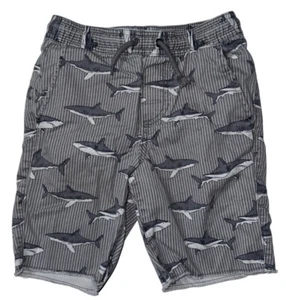 Preowned- Gap Kids Drawstring Cut Off Graphic Shark Shorts Boys (Size S) - Picture 1 of 6