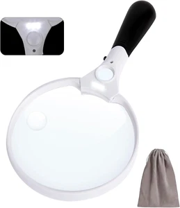 Hand Held Extra Large Big Magnifying Glass with Light, Lightweight, Illuminated  - Picture 1 of 12